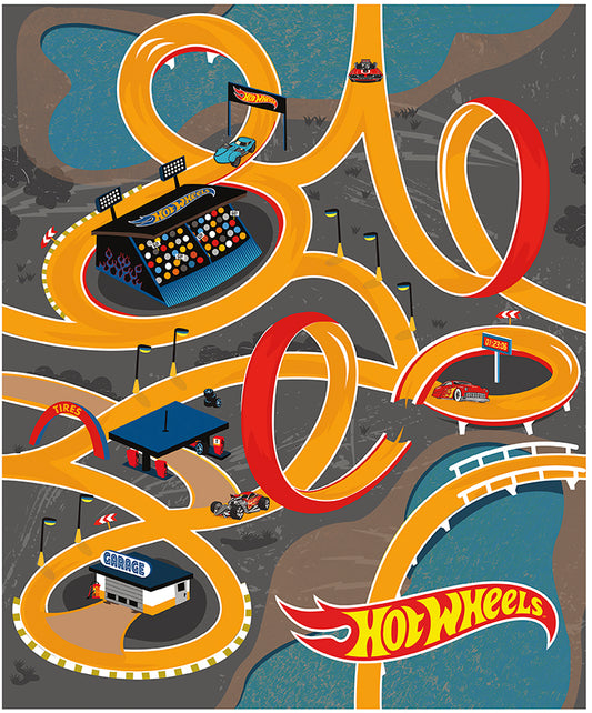 Hot Wheels Classic Race Track Canvas Panel Yellow